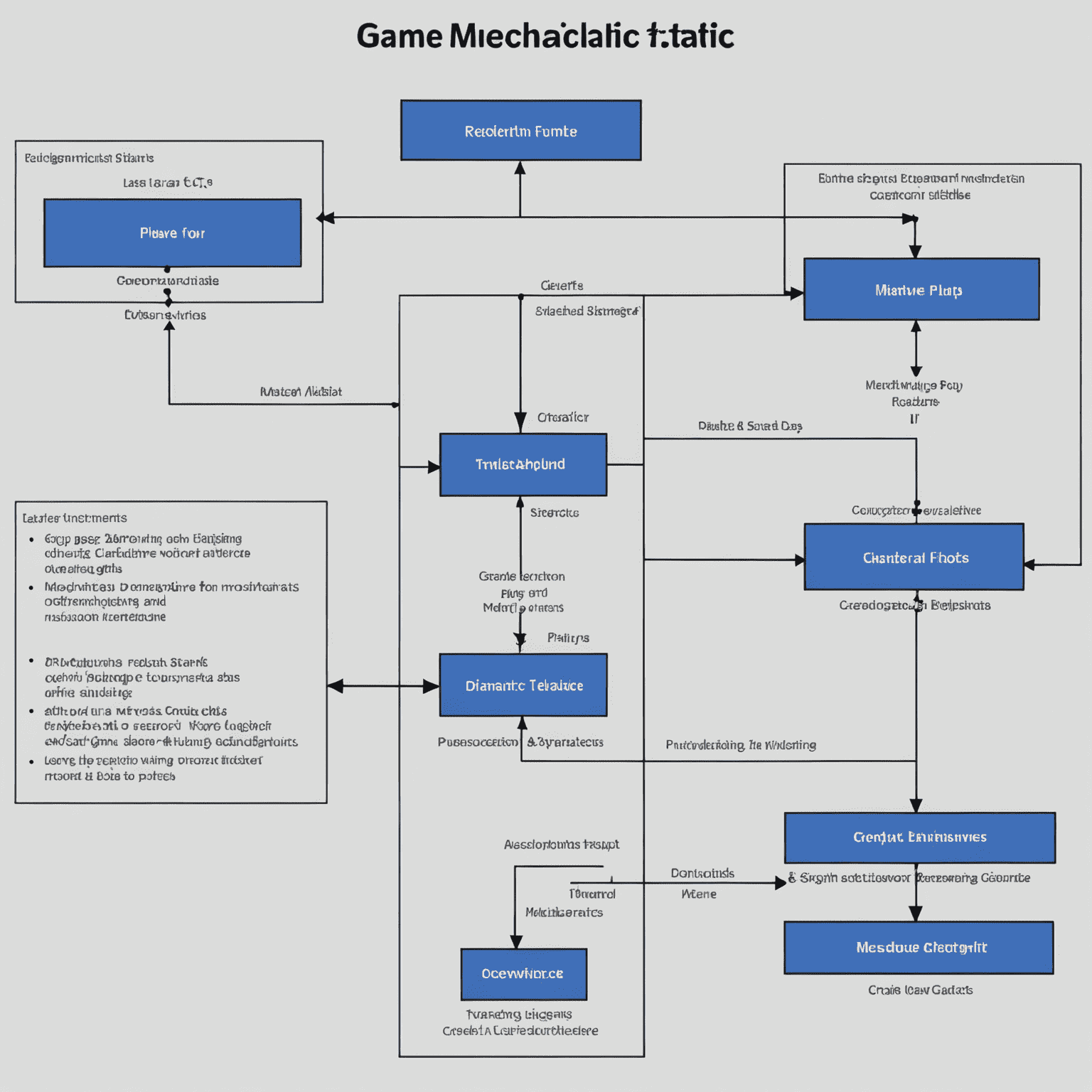 Diagrama que muestra el flujo de una mecánica de juego implementada en C#, incluyendo entrada del jugador, actualización de estado y renderizado